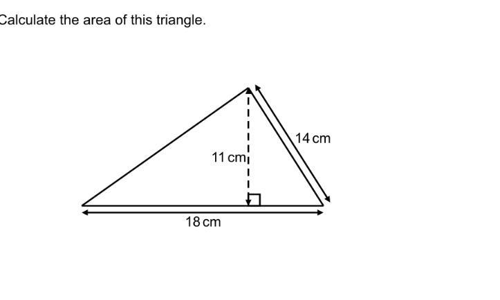 Caculate the area of this triangle-example-1