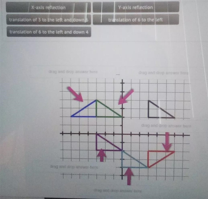 He question in the pictureLabel each triangle with its transformation.The pre-image-example-1