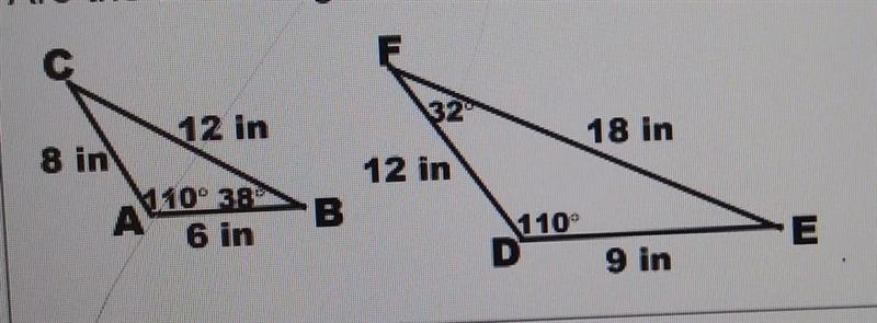 How does the common ratio and ratio of the perimeters of FDE to CAB compare-example-1