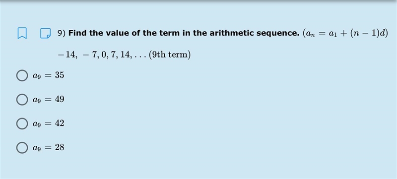 Find the value of the term in the arithmetic sequence.-example-1