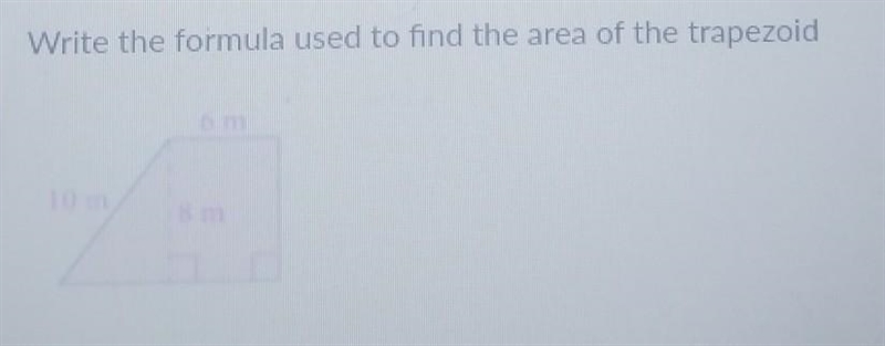 Write the formula used to find the area of the trapezoid-example-1