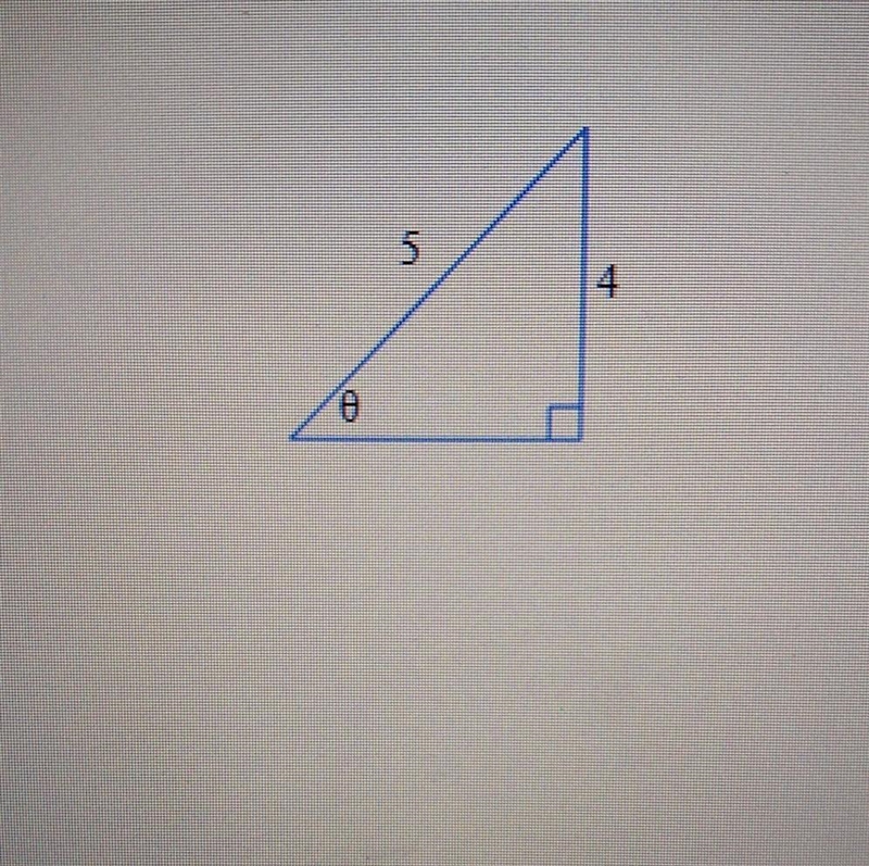 Find cosθ, where θ is the angle shown.Give an exact value, not a decimal approximation-example-1