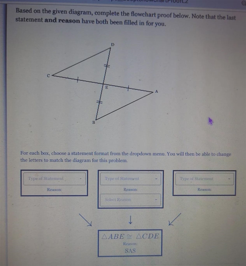 URGENT HELP NEEDED, INTEGRATED MATH 1, LEVEL 1, TRIANGLE CONGRUENCE, FLOWCHART PROOF-example-1