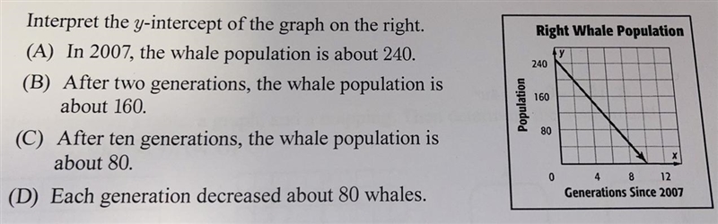 Interpreting the whale population on the graph. I think (A).-example-1