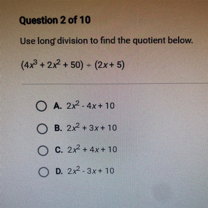 Use long division to find the quotient below.-example-1