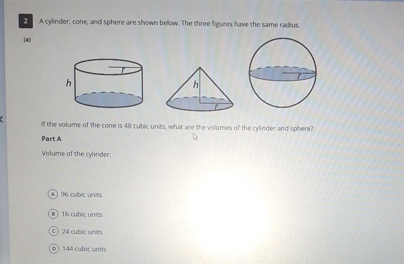 Find the volume of the cylinder and sphere Part A and B-example-1