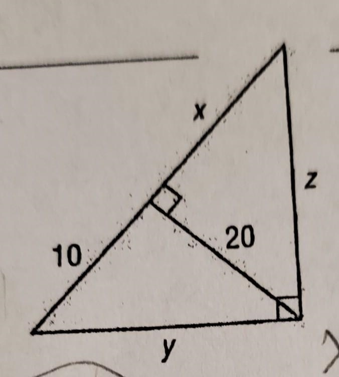 Please help i dont understand these and i need help use geometric mean to find x= y-example-1