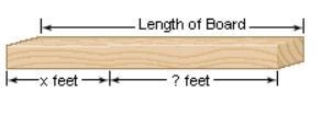 A ​5-foot board is cut into two pieces. If one piece is x feet​ long, express the-example-1