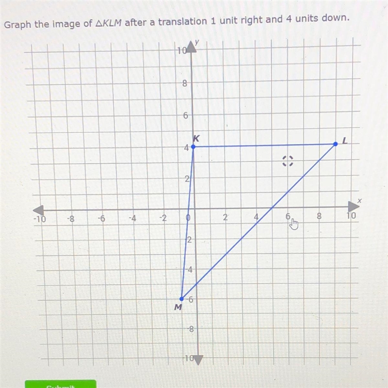 Graph the image of AKLM after a translation 1 unit right and 4 units down.-example-1