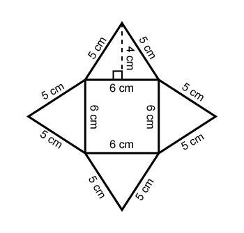 Use the net to determine the total surface area. Question options: A. 48 cm2 B. 132 cm-example-1