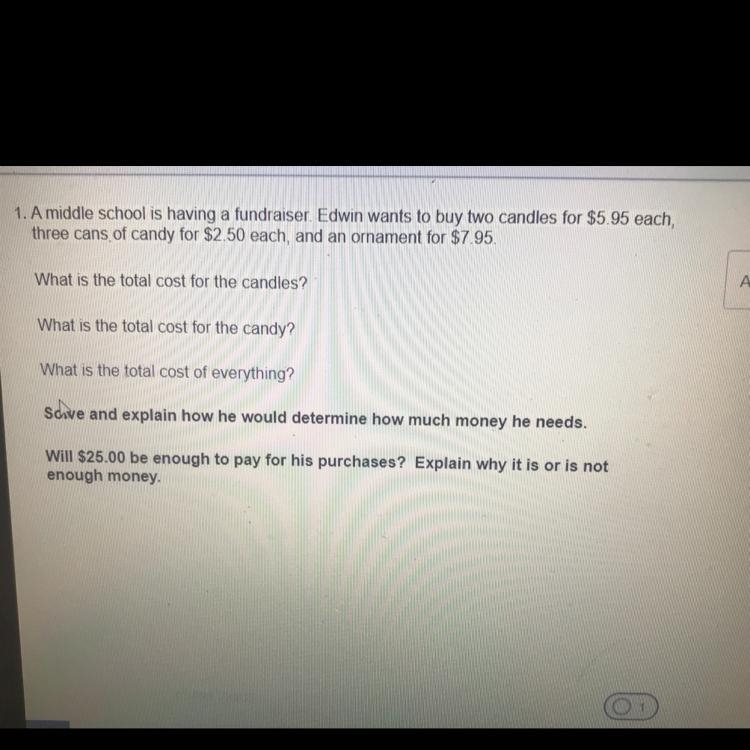 1. A middle school is having a fundraiser Edwin wants to buy two candles for $5.95 each-example-1