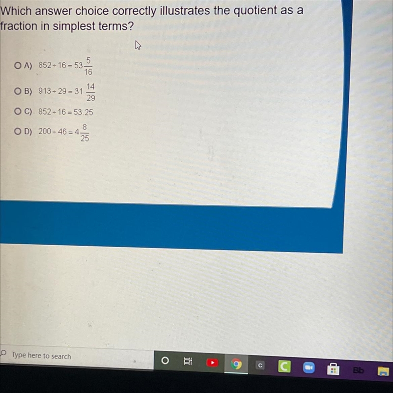 Which answer choice correctly illustrates the caution as a fraction in simplest term-example-1