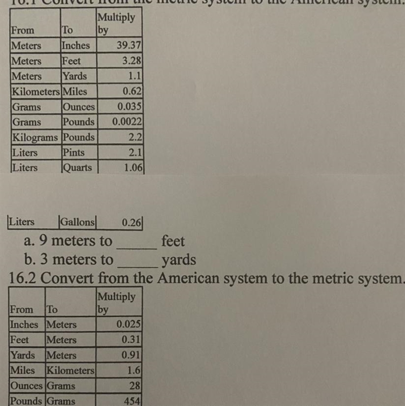 Convert from the metric system to the American system 16.1-16.2-example-1