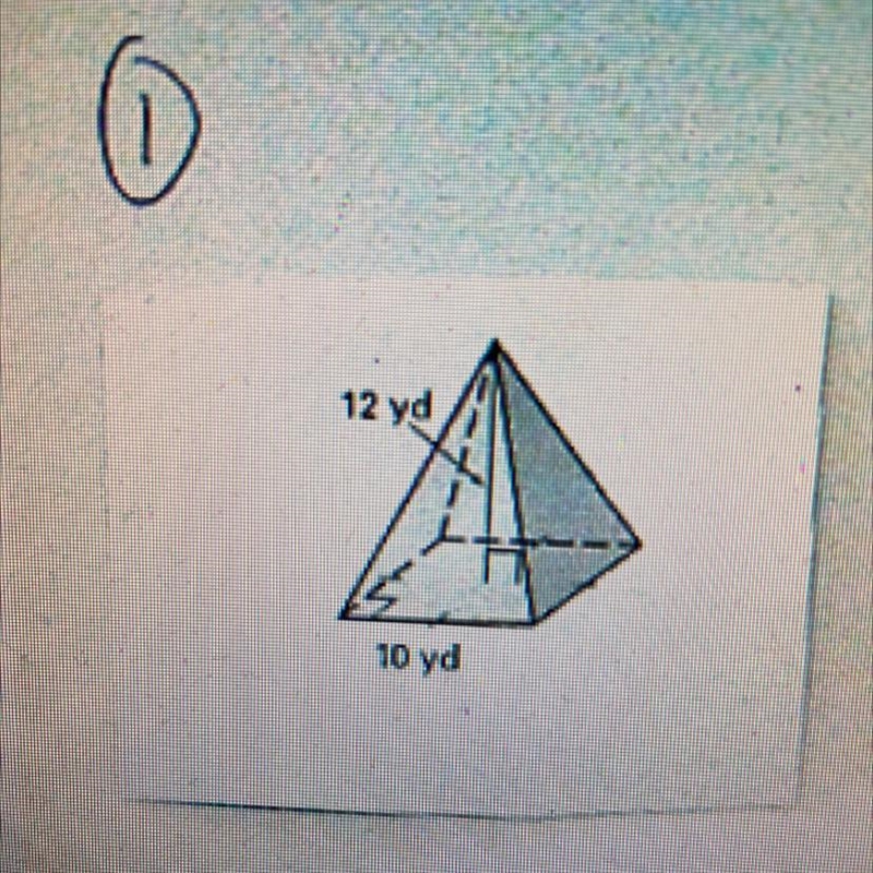 I am supposed to find the volume of this pyramid-example-1