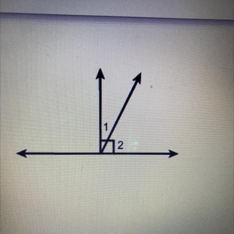 Which relationships describe angles 1 and 2? Select each correct answer. O complementary-example-1