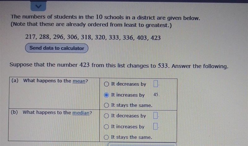 What happens to the mean?what happens to the mean median?-example-1