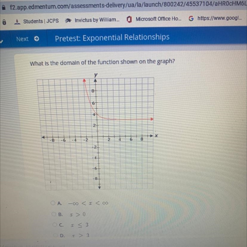 What is the range of the function shown on the graph? y A 6 4 2 X -8 - 6 - 2 2 6 8 4 -64 -8 OA-example-1