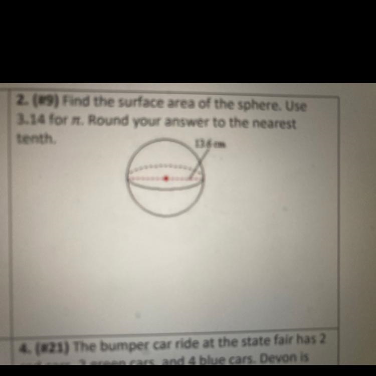 Find the surface area of the sphere. Use3.14 for ñ Round your answer to the nearesttenth-example-1