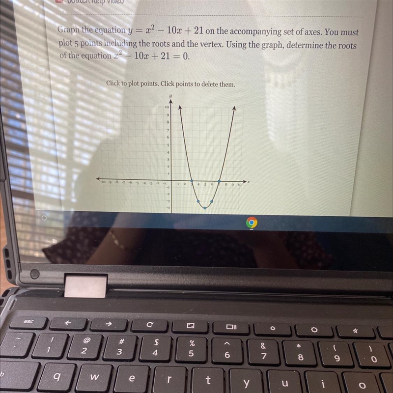 I already did the graphing I just need to know the answer type, two numbers, one point-example-1