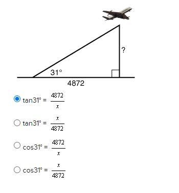 Which equation would you use to find how high the airplane is flying?-example-1