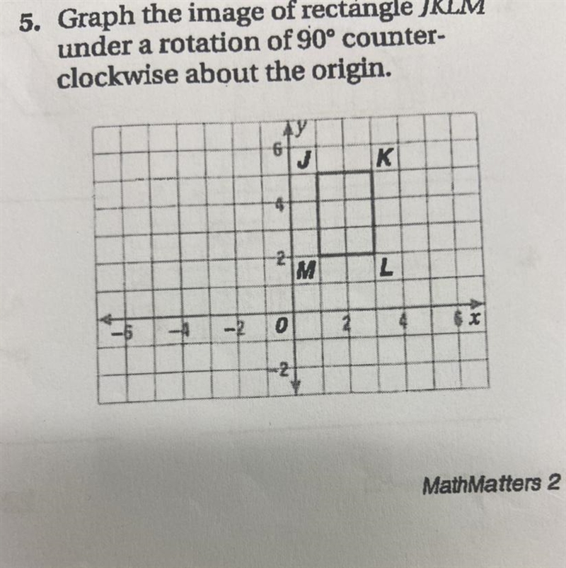 Graph image of rectangle JKLMN there a rotation of 90 counter clockwise about the-example-1