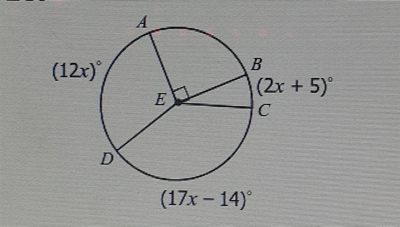 Find the value of X and each arc measurex =mAD=mBC = mDC =mDBC=-example-1