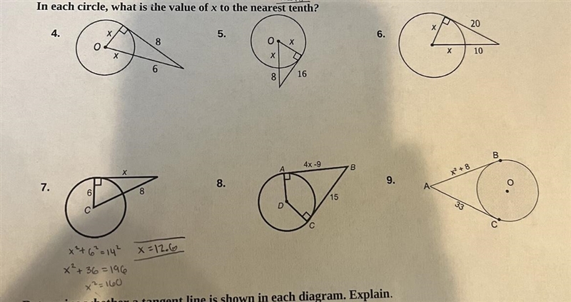 What is the value of x to the nearest tenth on problem 8-example-1