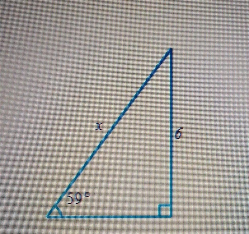 Solve for x in the triangle. Round your answer to the nearest tenth.x=-example-1