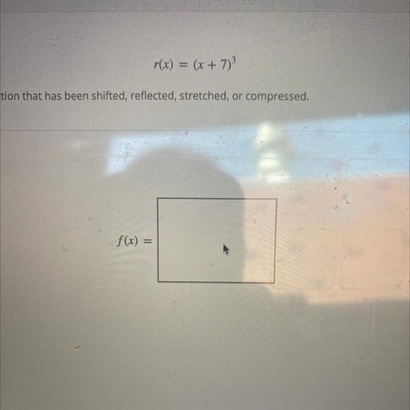 Determine the more basic function that has been shifted reflected stretched best-example-1