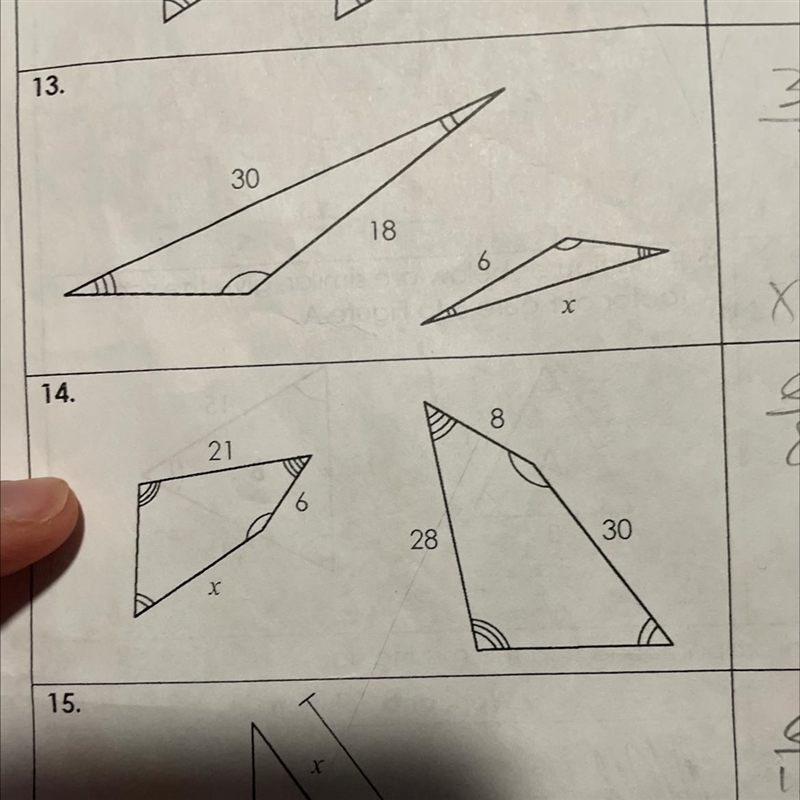 If the figures are similar, use a proportion to find the missing side?-example-1