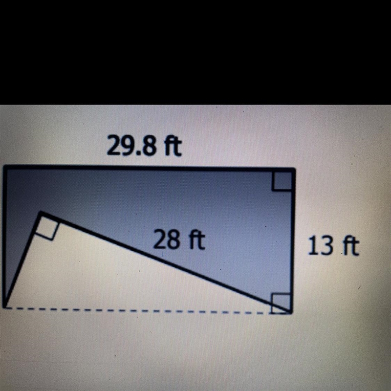 The area of the triangle has a height of 10.2ft and base of 28ft. What is the area-example-1