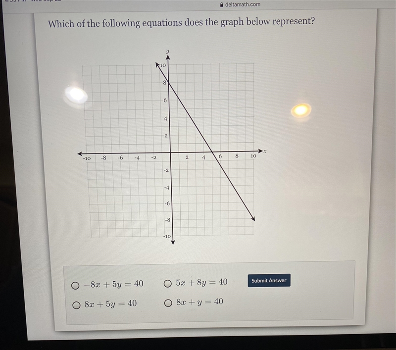 OCWhich of the following equations does the graph below represent?-example-1