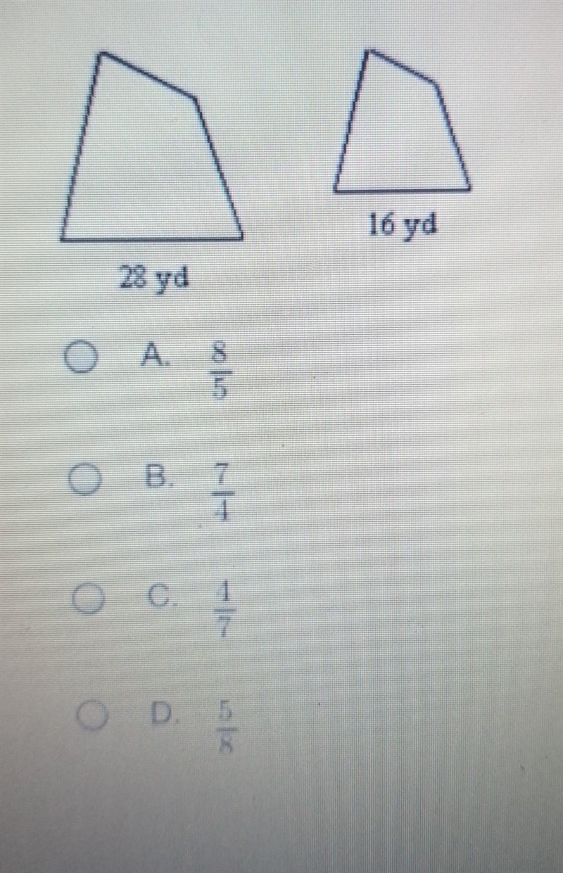 The figures are similar give the ratio of the perimeters of the first figure to the-example-1