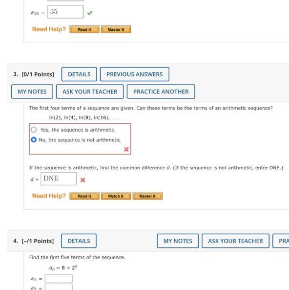 Please help me on 3 I don’t know what I did wrong-example-1