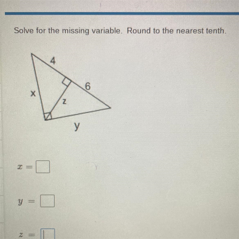 Solve for the missing variable.-example-1