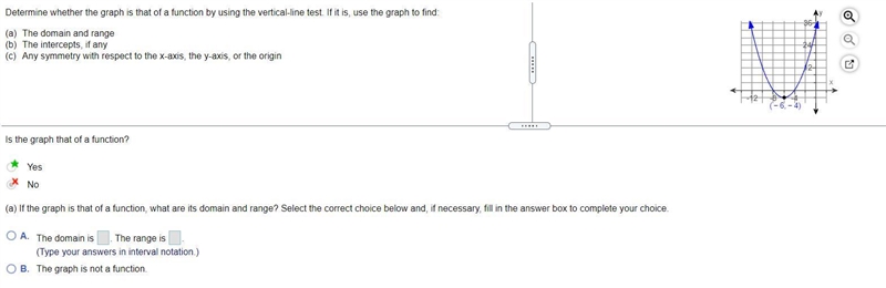 Determine whether the graph is that of a function by using the vertical-line test-example-1