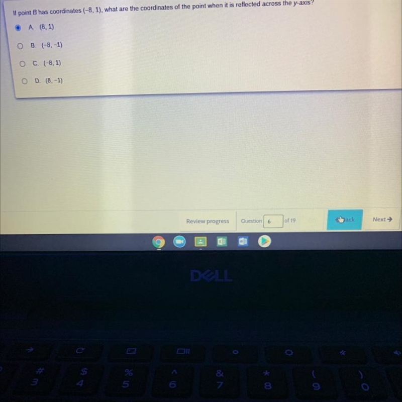 If point B has coordinates (-8, 1), what are the coordinates of the point when it-example-1