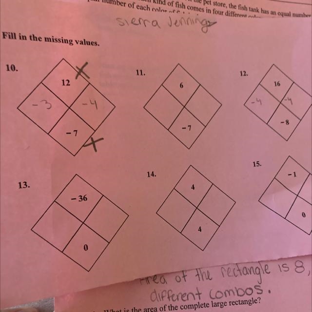 Fill in the missing values. help!!-example-1