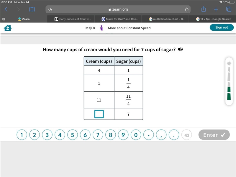 How many cups of cream would you need for 7 cups of sugar?-example-1