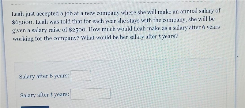 Leah just accepted a job at a new company where she will make an annual salary of-example-1