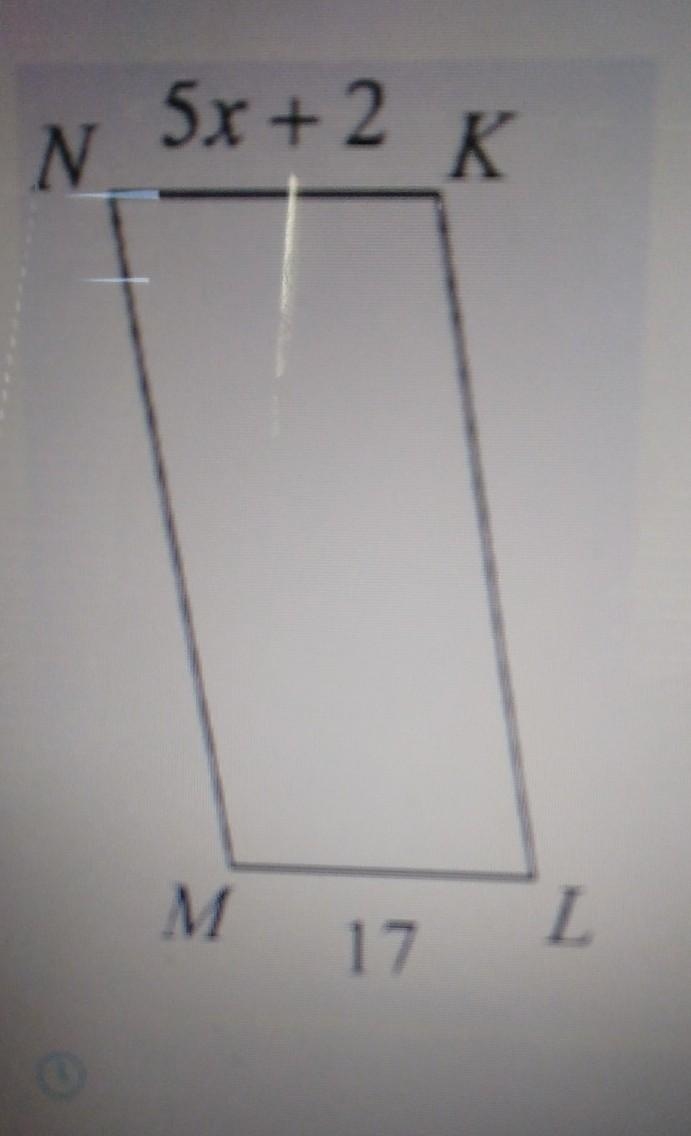 Solve for x in the parallelogram below.​-example-1