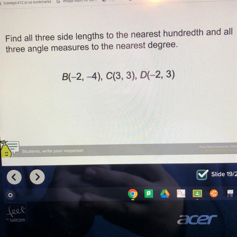 Find all three side lengths to the nearest hundredth and allhree angle measures to-example-1