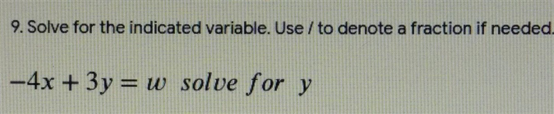 Solve for the indicated variable. use / to denote a fraction if needed.-example-1