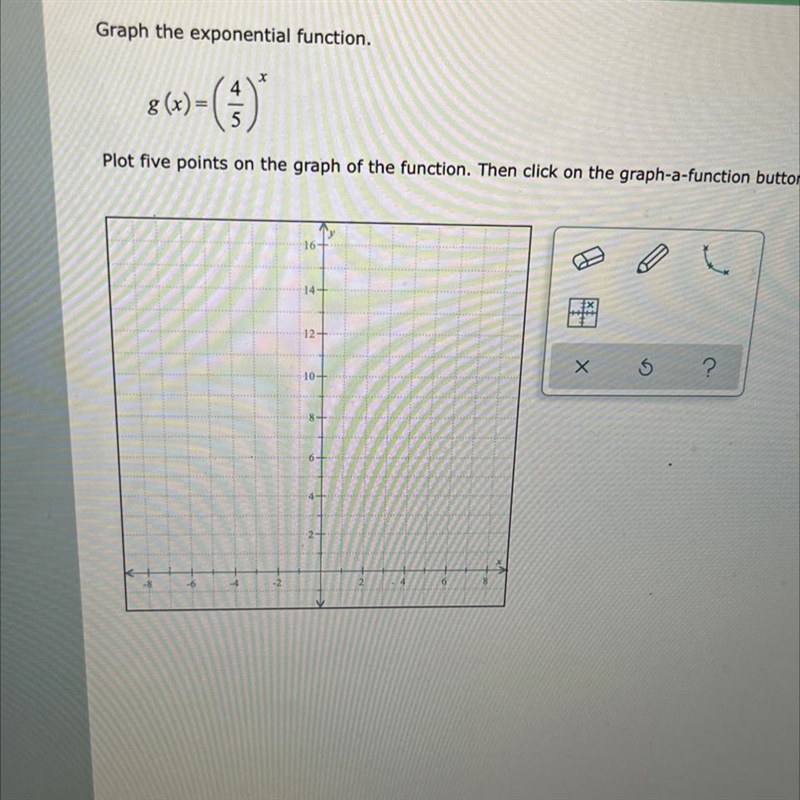 Graph the exponential fraction plot five point on the graph of the function then click-example-1