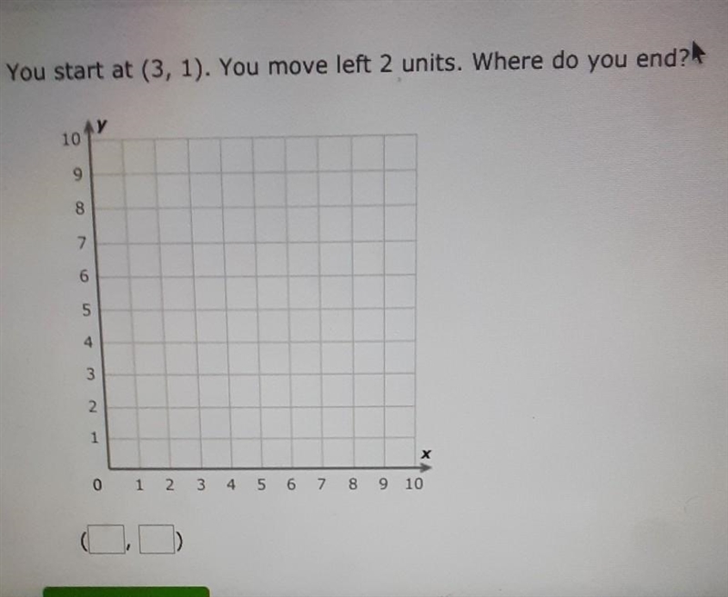 You start at (3,1) you move left 2 units where do u end-example-1