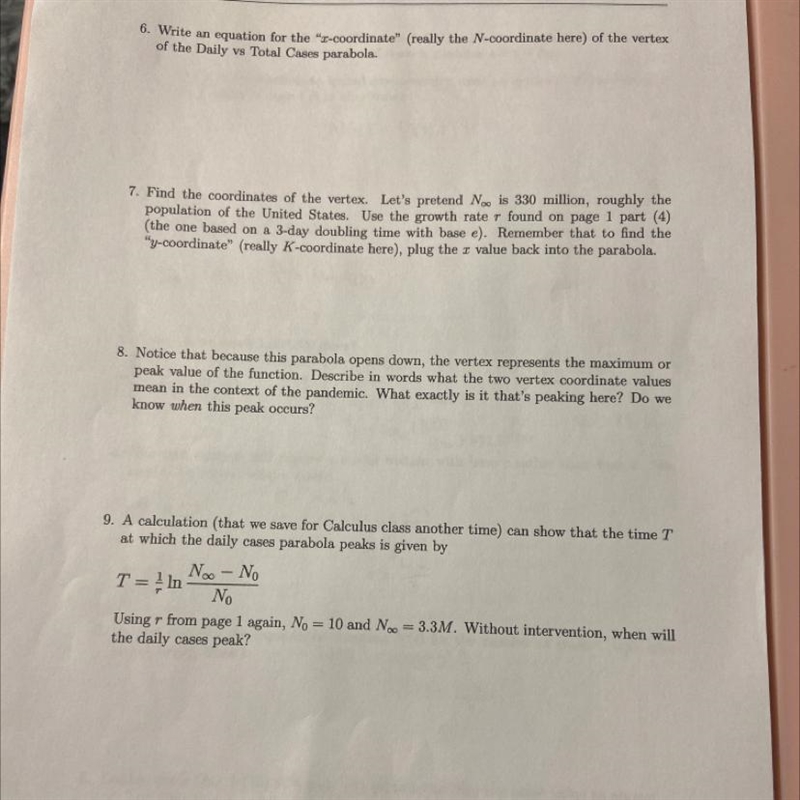 what is the equation of the x-coordinate of the vertex of the daily vs total cases-example-1