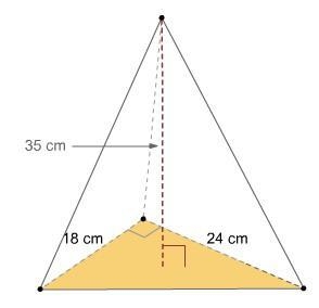 What is the volume of this pyramid? A) 7344 cm^3B) 816 cm^3C) 1723 cm^3D) 2520 cm-example-1