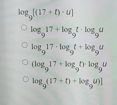 Use the product property of logarithms to write the logarithm as a sum of logarithms-example-1