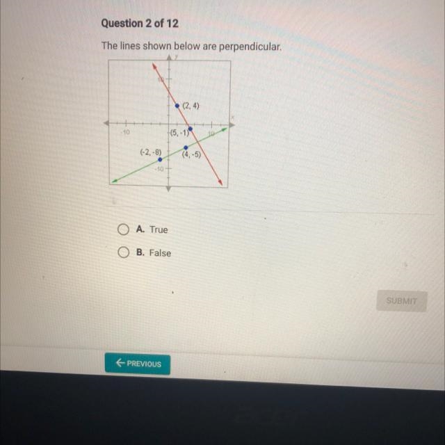 The lines shown below are perpendicular.-example-1