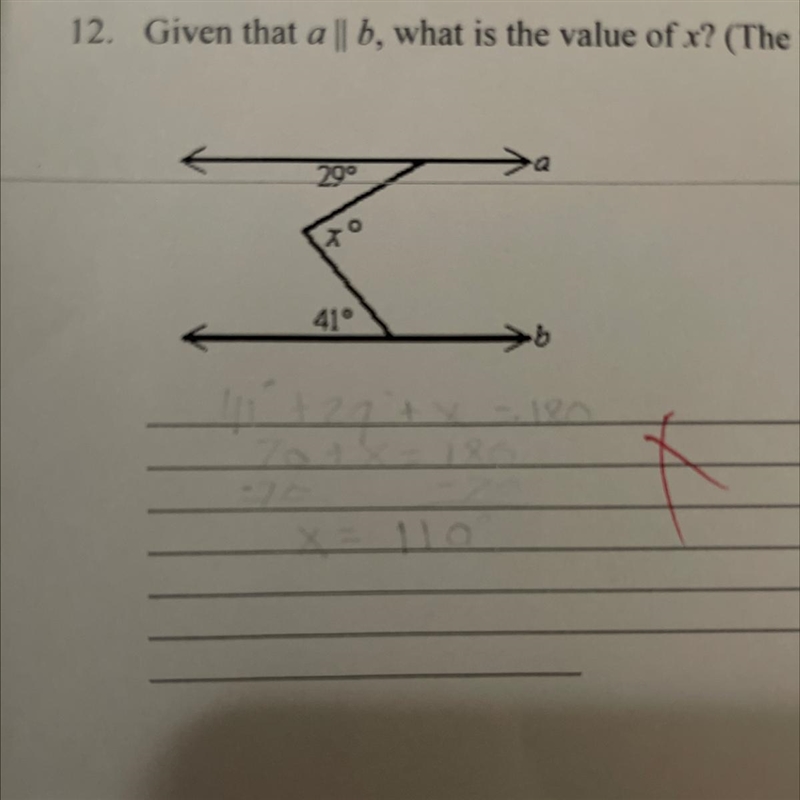 12. Given that a || b, what is the value of x? (The fiş290ToI41°5-example-1